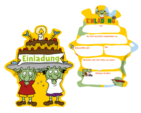 Die Olchis Party Einladungskarten